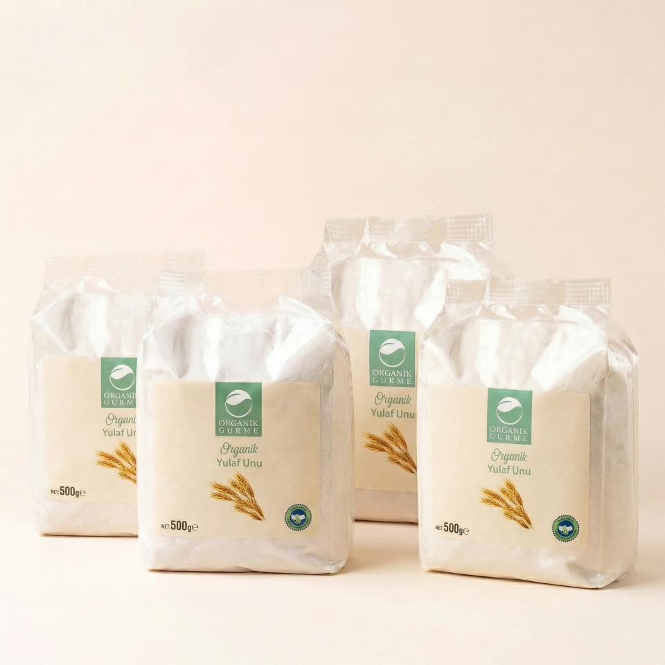 4'lü Organik Yulaf Unu 500 gr