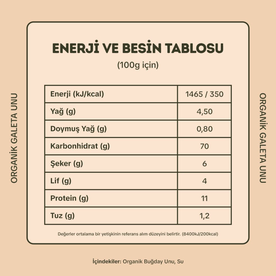 Organik Galeta Unu 500gr