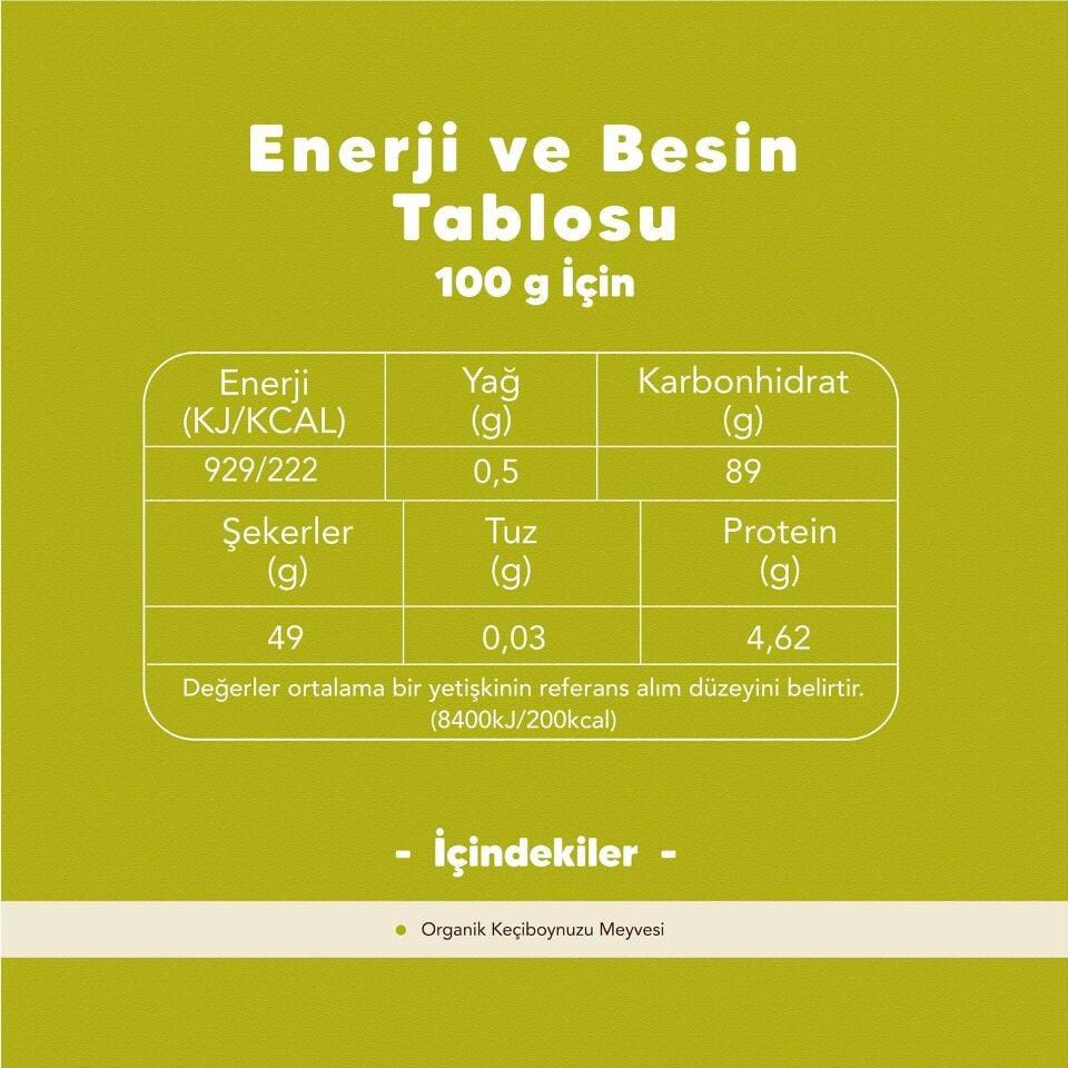 2'li Organik Keçiboynuzu Unu 500 gr