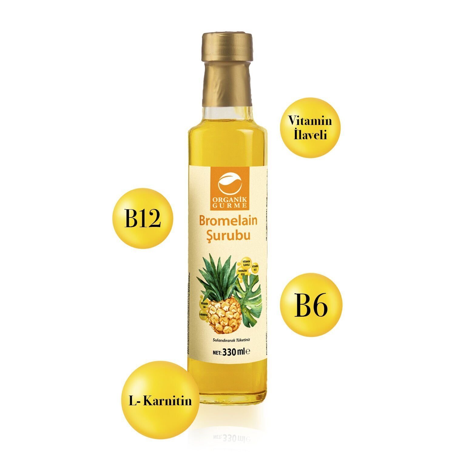 Bromelain Ananas İçeren Detox Şurubu 330 ML ( Vitamin İlaveli )