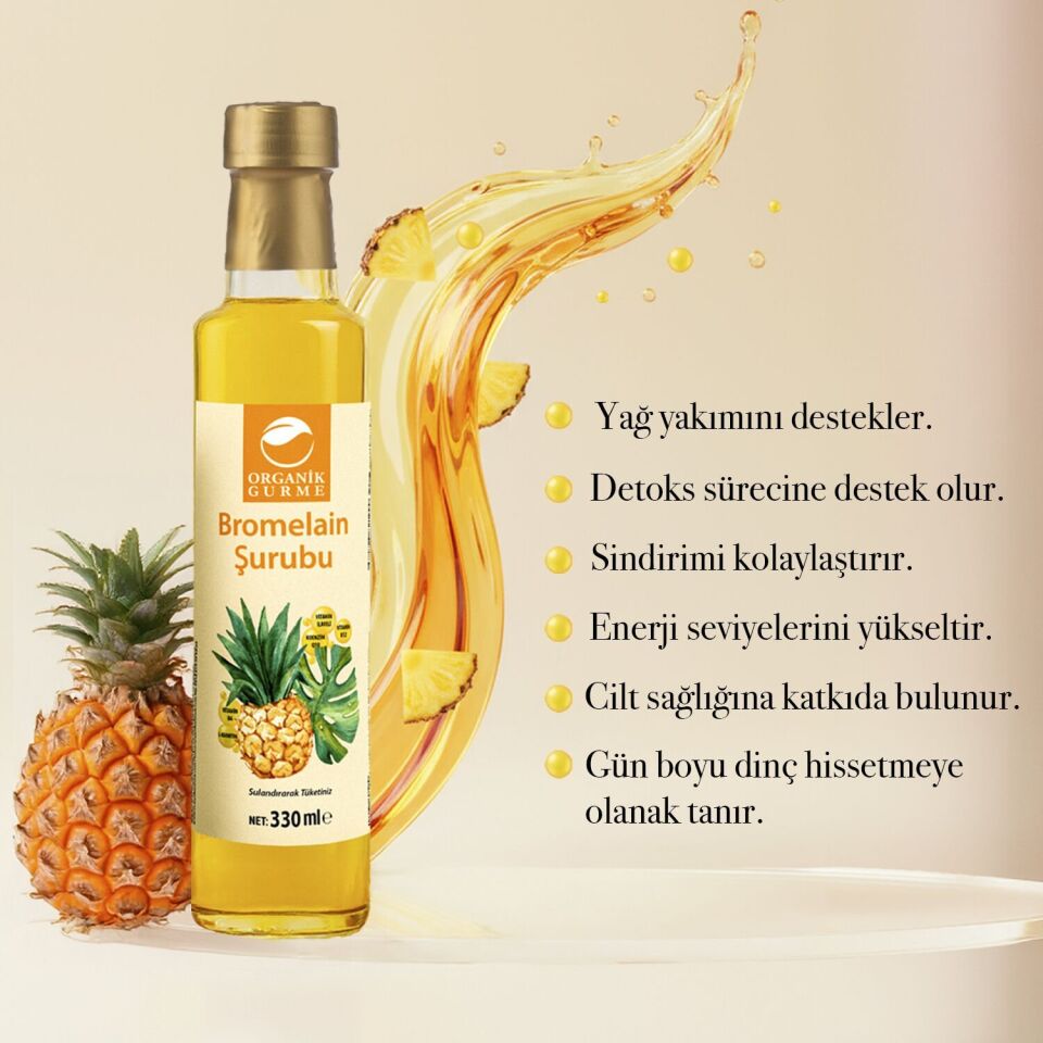 Bromelain Ananas İçeren Detox Şurubu 330 ML ( Vitamin İlaveli )