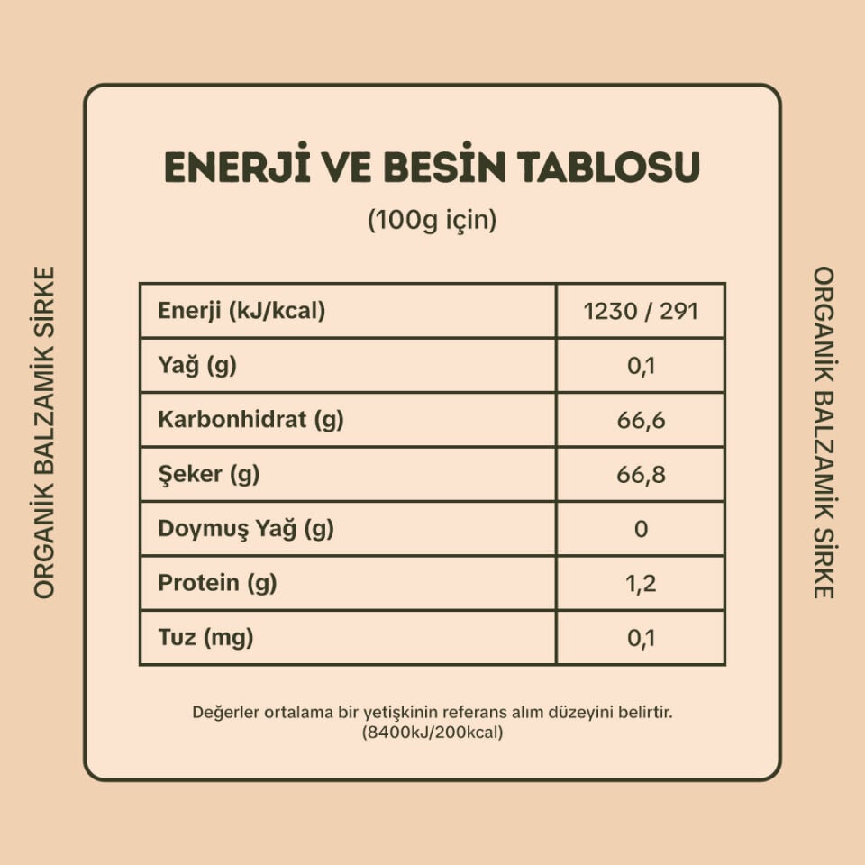 Organik Balzamik Sirkesi 250 ml